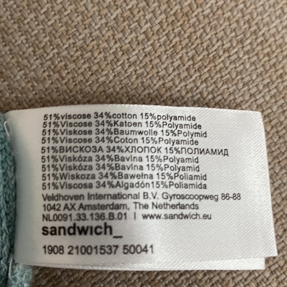 Sandwich blue haze/mint green zipper cardigan like new - Picture 4 of 4